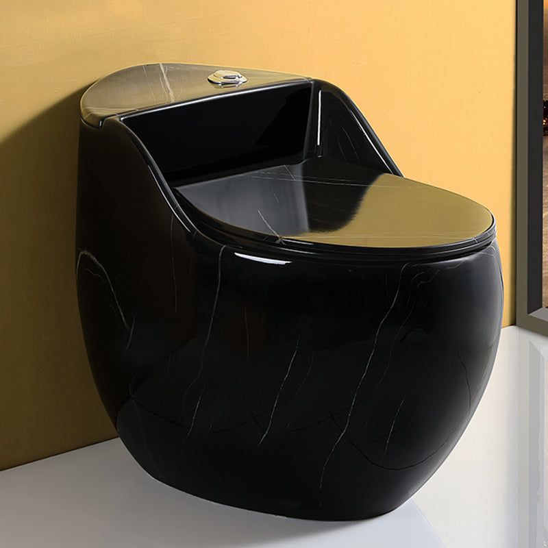Contemporary Skirted Siphon Jet Toilet Bowl One Piece Urine Toilet with Seat