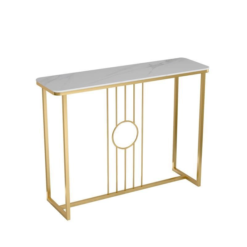 Rectangle Glam Console Accent Table Antique Finish Console Table in Stone