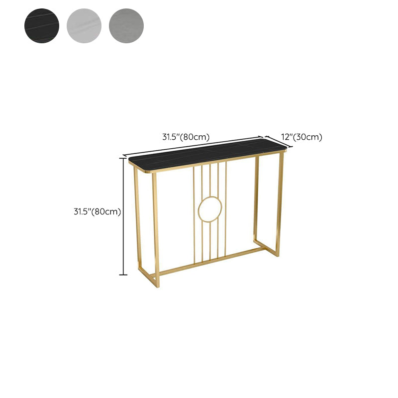 Rectangle Glam Console Accent Table Antique Finish Console Table in Stone