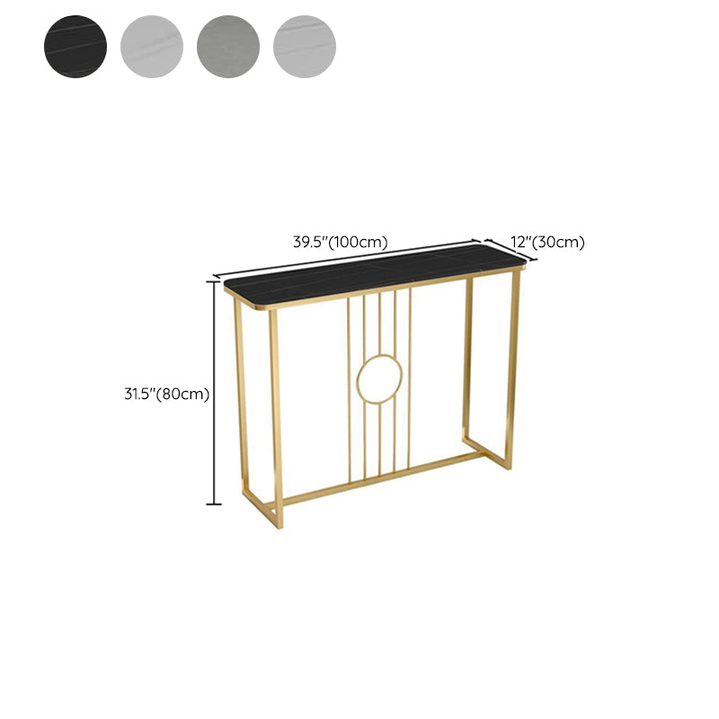 Rectangle Glam Console Accent Table Antique Finish Console Table in Stone