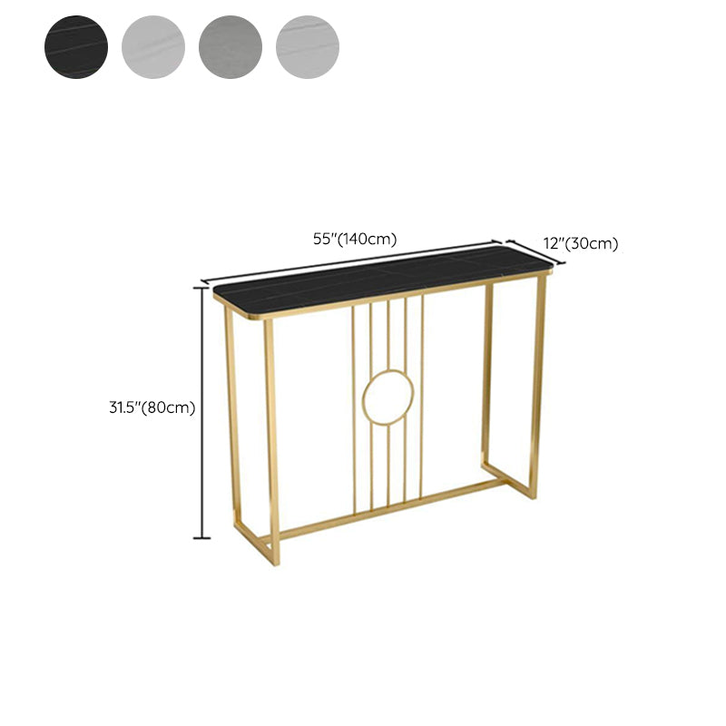Rectangle Glam Console Accent Table Antique Finish Console Table in Stone
