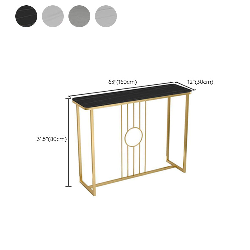 Rectangle Glam Console Accent Table Antique Finish Console Table in Stone