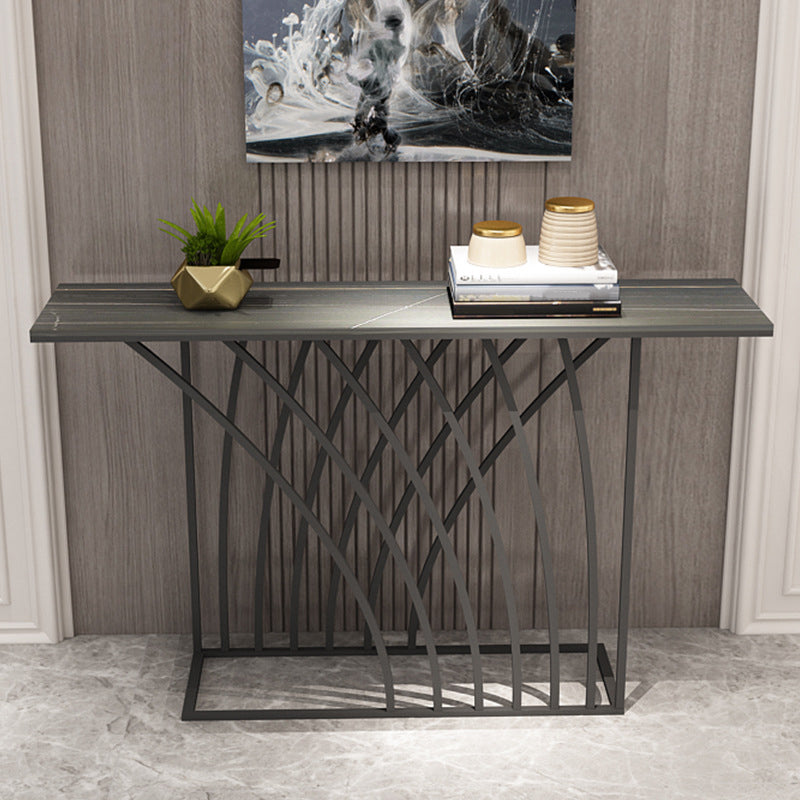Modern Console Table Stone Rectangle Accent Table , 31.5-inch Tall