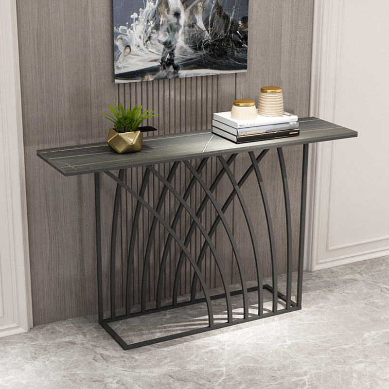 Modern Console Table Stone Rectangle Accent Table , 31.5-inch Tall