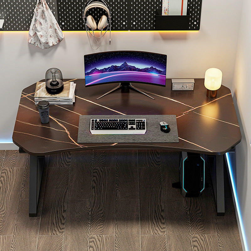 Modern Wooden Office Desk Antique Finish Computer Desk with Metal Legs