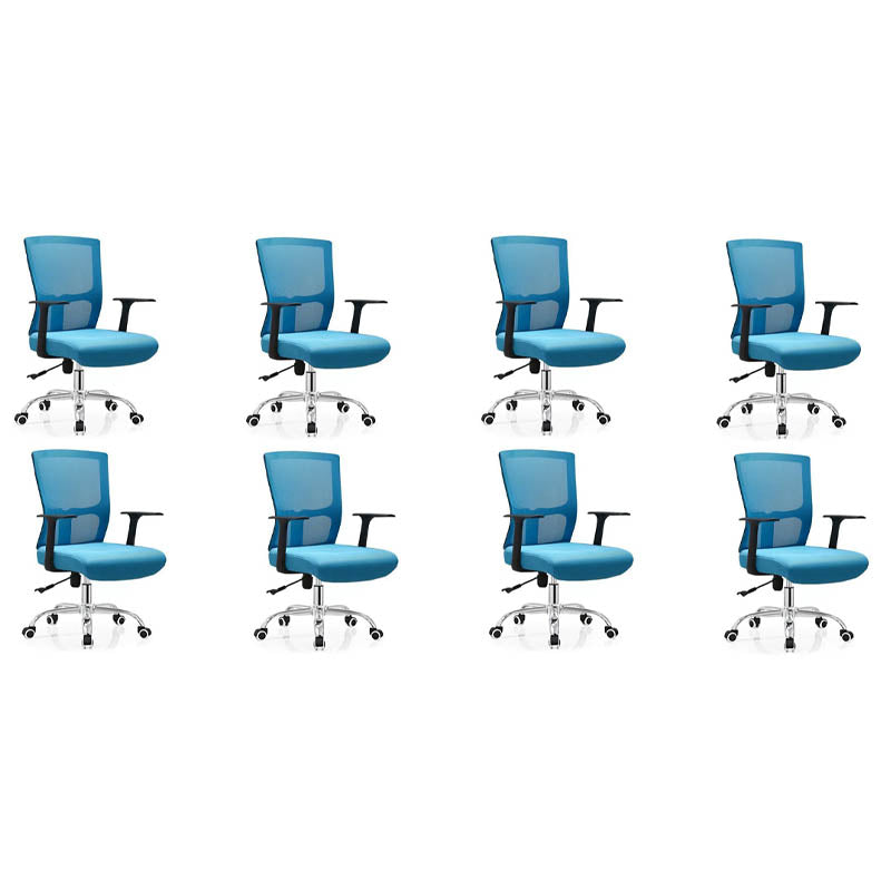 Modern Office Chair Fixed Arms Upholstered No Distressing Desk Chair with Wheels
