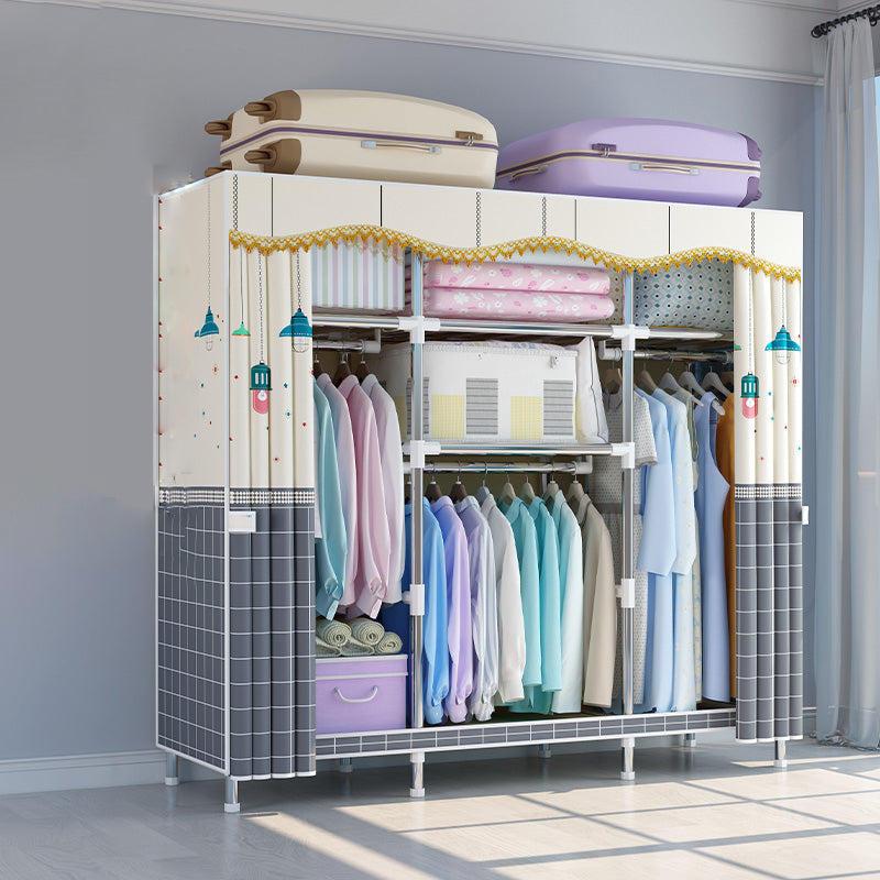 Modern Coat Rack Metal Framed Hanging Rail and Storage Shelving Hall Tree