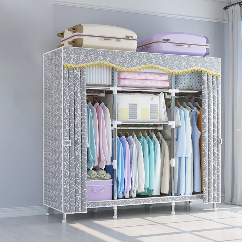 Modern Coat Rack Metal Framed Hanging Rail and Storage Shelving Hall Tree