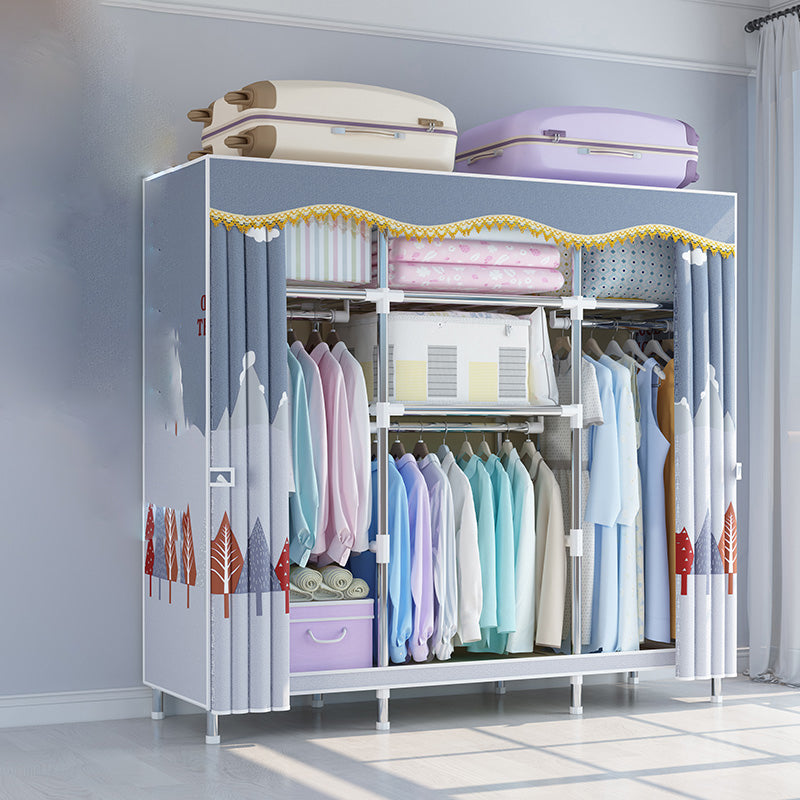 Modern Coat Rack Metal Framed Hanging Rail and Storage Shelving Hall Tree