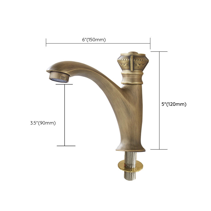 Brass Farmhouse Basin Lavatory Faucet Single Hole Faucet Knob Handle Bathroom Faucet