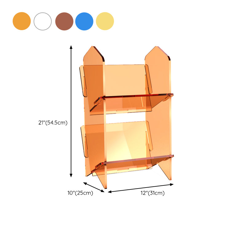 Standard Acrylic Bookcase Scandinavian Closed Back Bookshelf