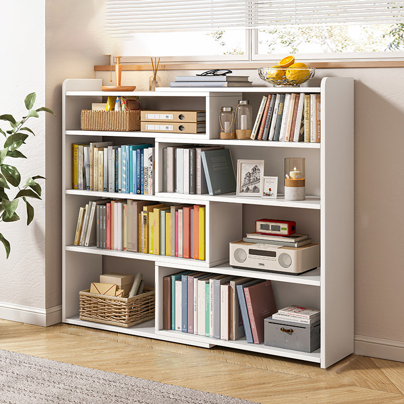 Engineered Wood Standard Bookshelf Contemporary Closed Back with Shelves