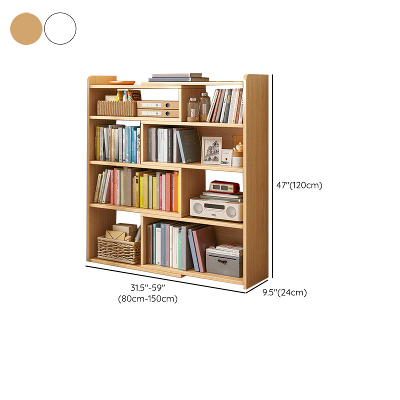 Engineered Wood Standard Bookshelf Contemporary Closed Back with Shelves