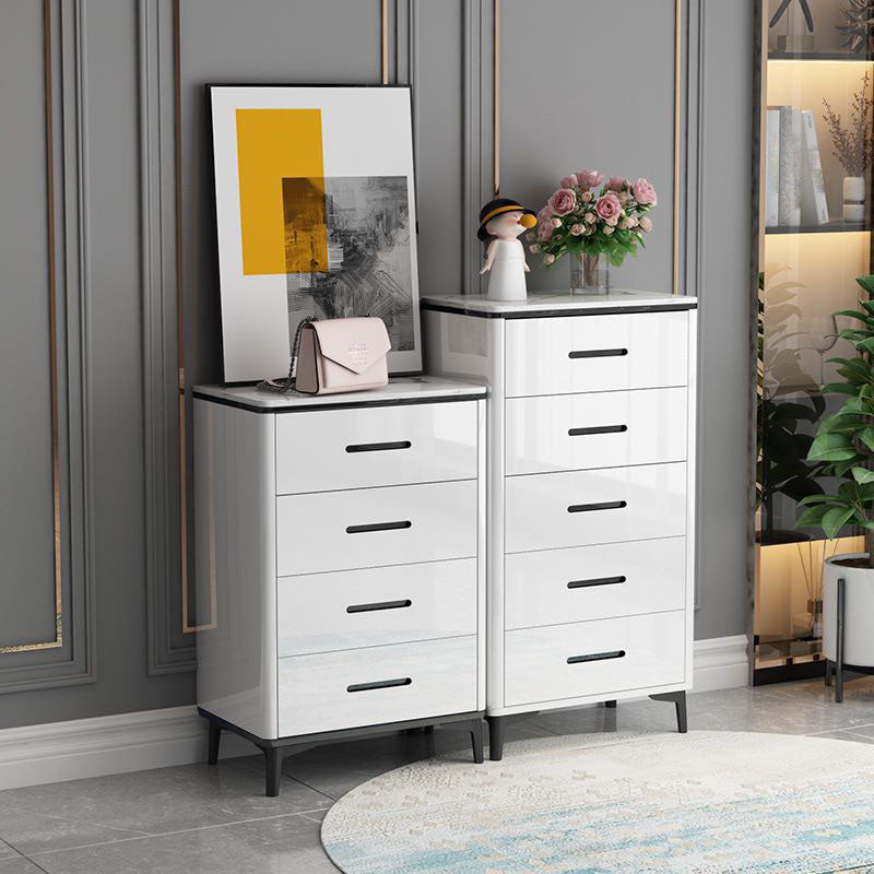Contemporary Marble Lingerie Chest Vertical Storage Chest for Bedroom