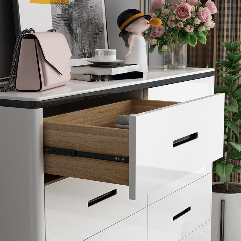 Contemporary Marble Lingerie Chest Vertical Storage Chest for Bedroom