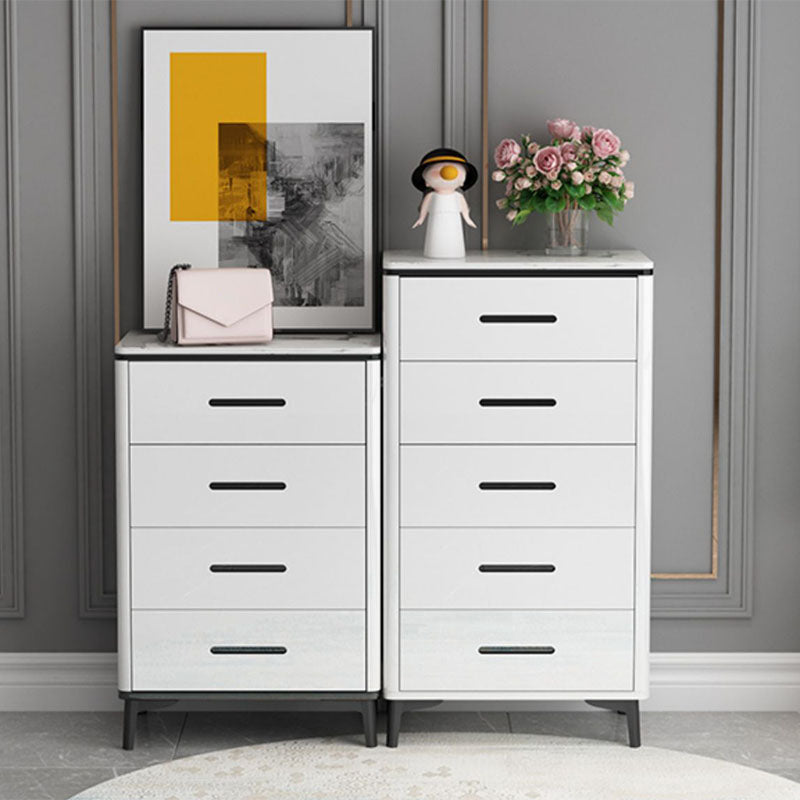Contemporary Marble Lingerie Chest Vertical Storage Chest for Bedroom