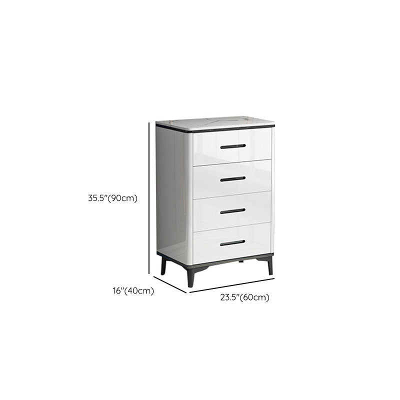 Contemporary Marble Lingerie Chest Vertical Storage Chest for Bedroom