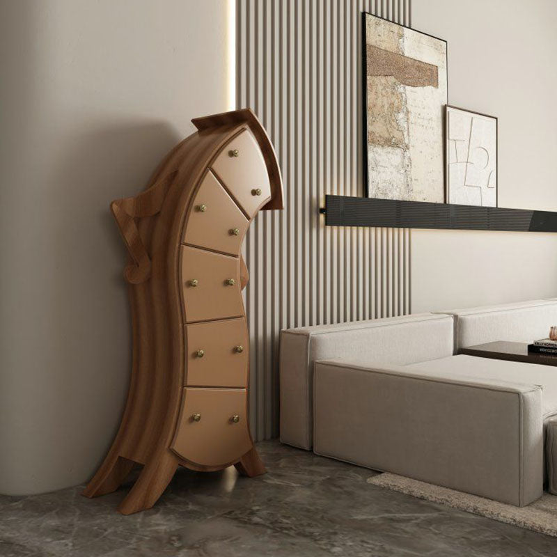 Glam Lingerie Chest Birch Vertical Storage Chest with Drawers for Bedroom