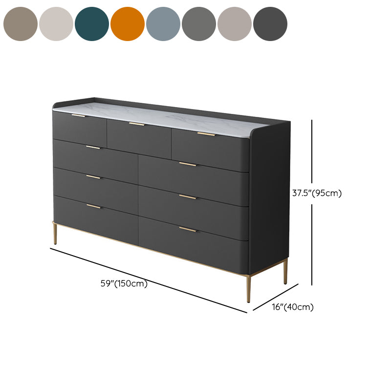 Classic Glam Storage Chest Stone Dresser with 8/9 Drawers , 15.6-inch Width