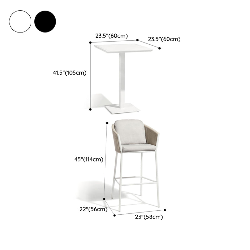 Boho Style Stone Dining Table 1/3 Pcs Dining Table Set with Chairs for Patio