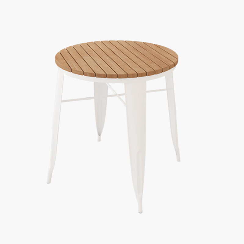 Contemporary Manufactured Wood Patio Table Iron Frame Dining Table
