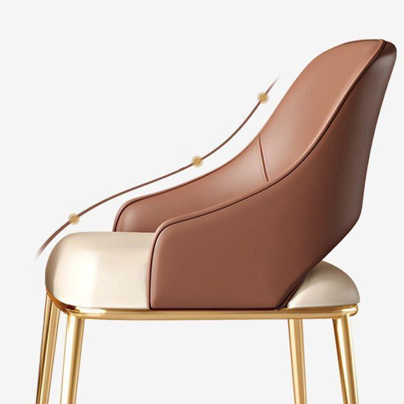 Glam Kitchen Chair Gold Legs Indoor Open Back Dining Arm Chair