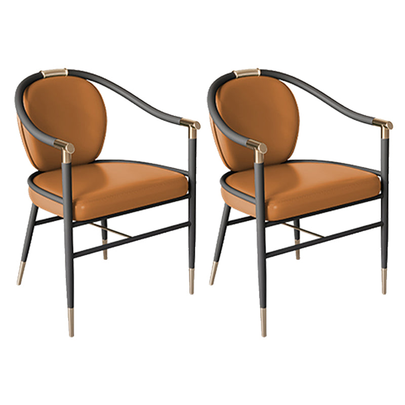 Dining Room Dining Arm Chair Faux Leather Upholstered Chair in Black Legs