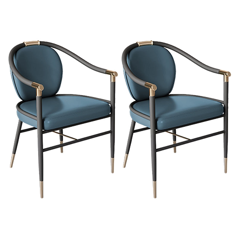 Dining Room Dining Arm Chair Faux Leather Upholstered Chair in Black Legs