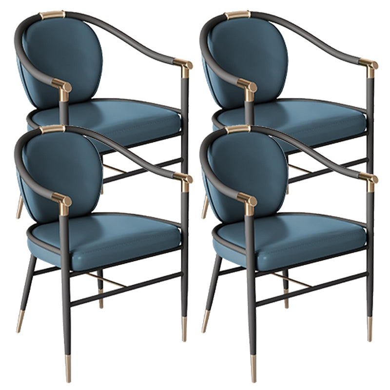 Dining Room Dining Arm Chair Faux Leather Upholstered Chair in Black Legs