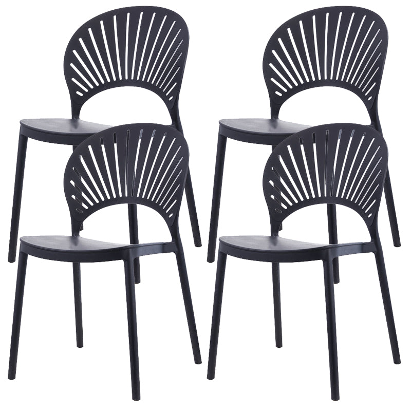 Plastic Dining Chair Modern Style Open Back Dining Side Chair