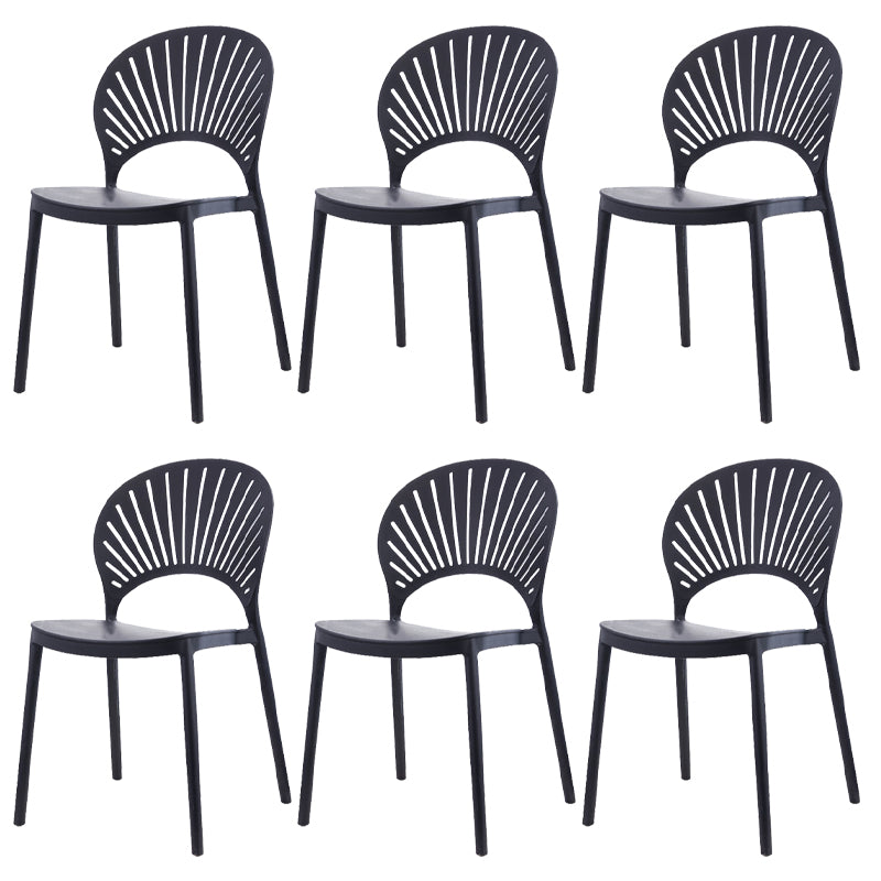 Plastic Dining Chair Modern Style Open Back Dining Side Chair