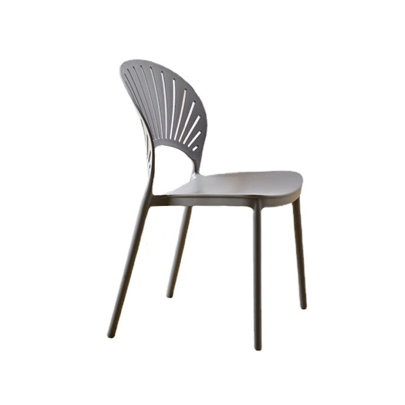 Plastic Dining Chair Modern Style Open Back Dining Side Chair
