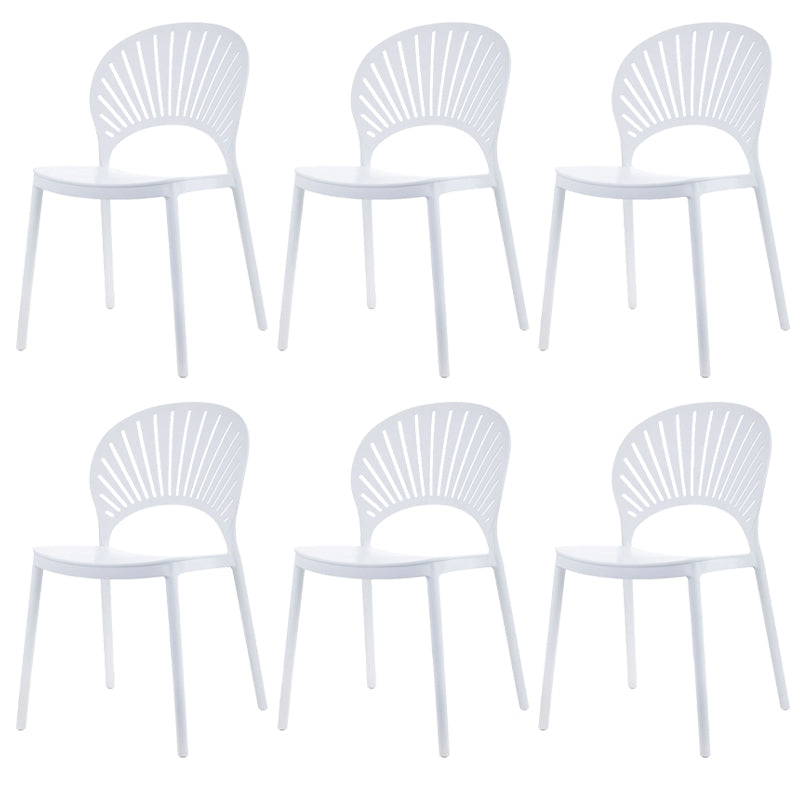 Plastic Dining Chair Modern Style Open Back Dining Side Chair