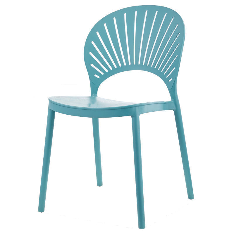 Plastic Dining Chair Modern Style Open Back Dining Side Chair