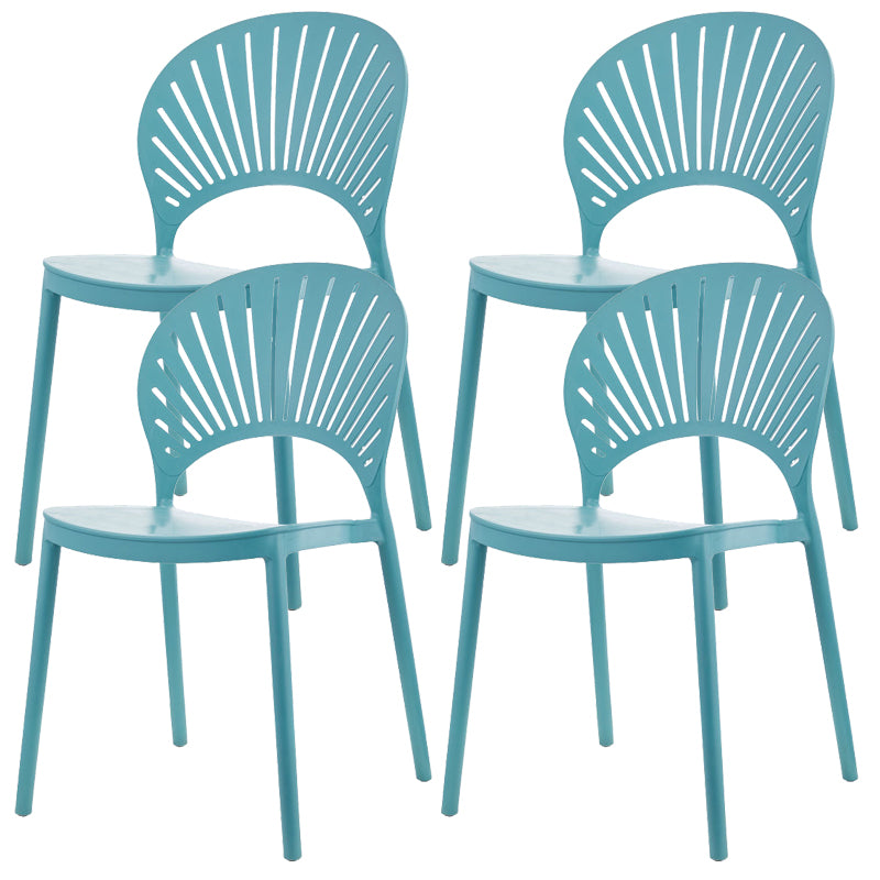 Plastic Dining Chair Modern Style Open Back Dining Side Chair