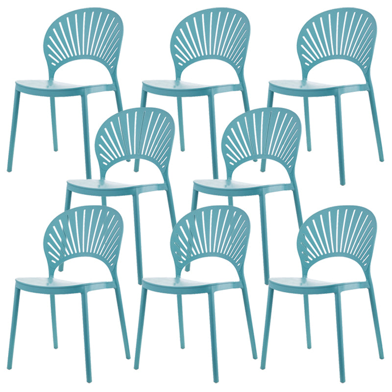 Plastic Dining Chair Modern Style Open Back Dining Side Chair