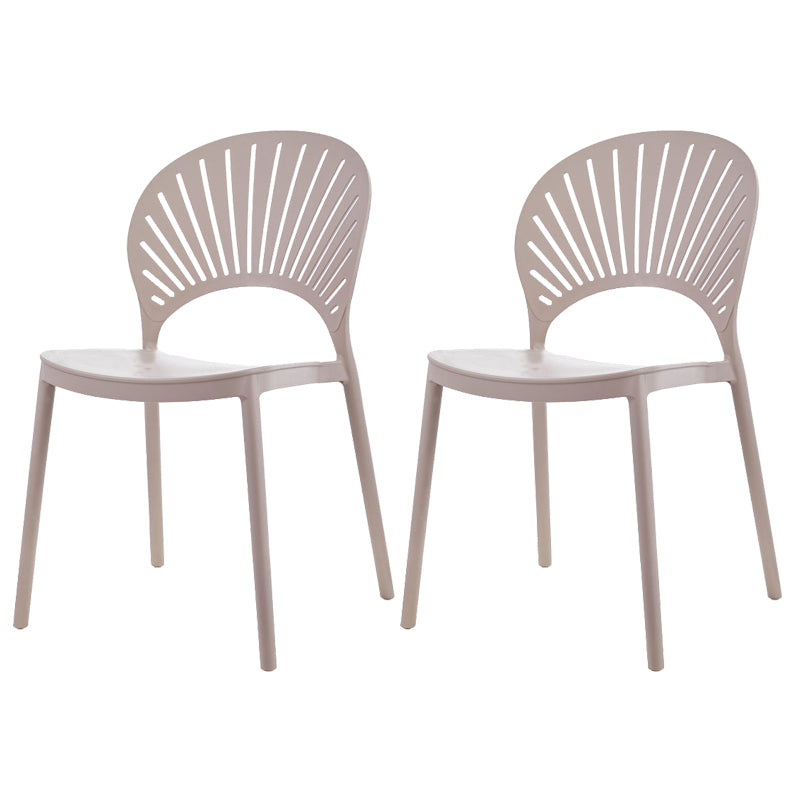 Plastic Dining Chair Modern Style Open Back Dining Side Chair