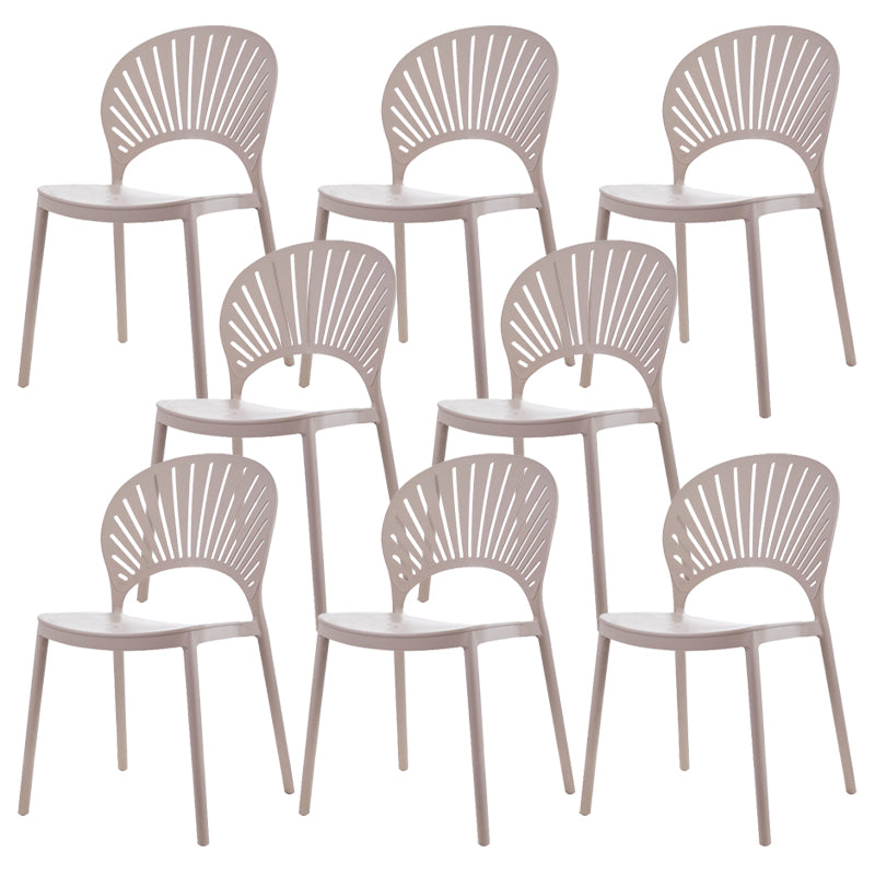 Plastic Dining Chair Modern Style Open Back Dining Side Chair