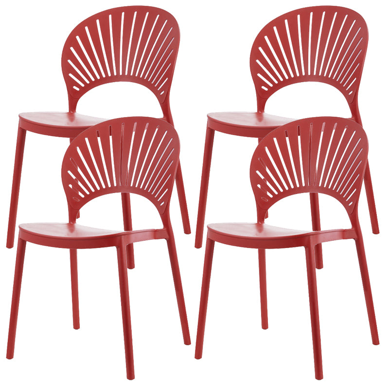 Plastic Dining Chair Modern Style Open Back Dining Side Chair