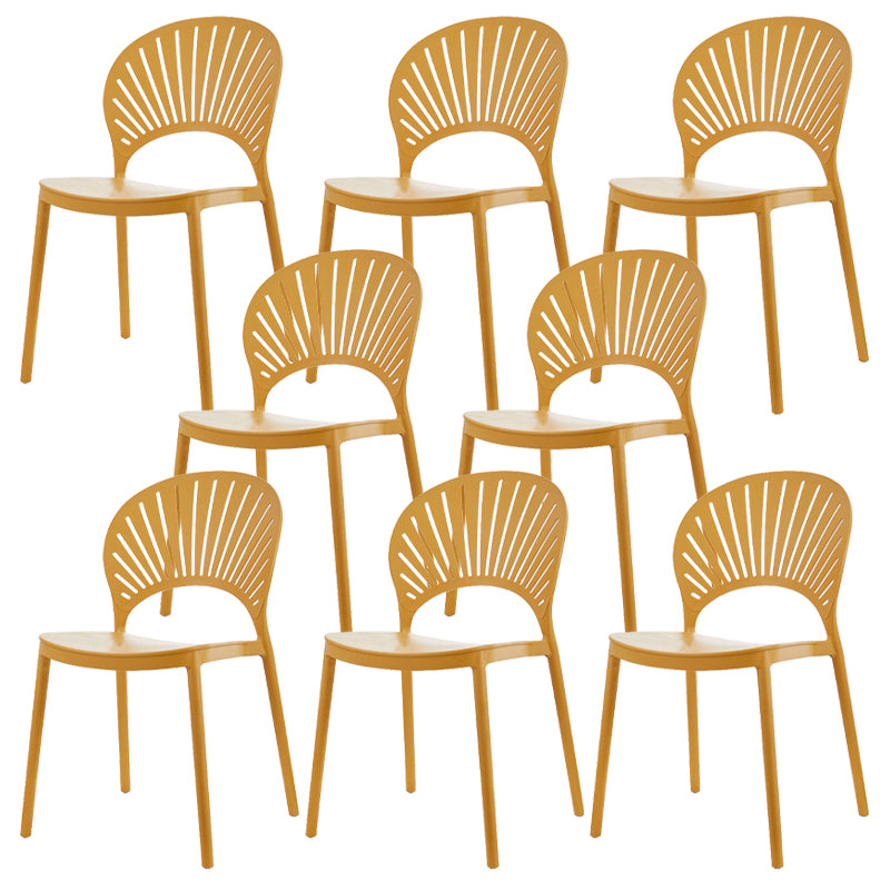 Plastic Dining Chair Modern Style Open Back Dining Side Chair
