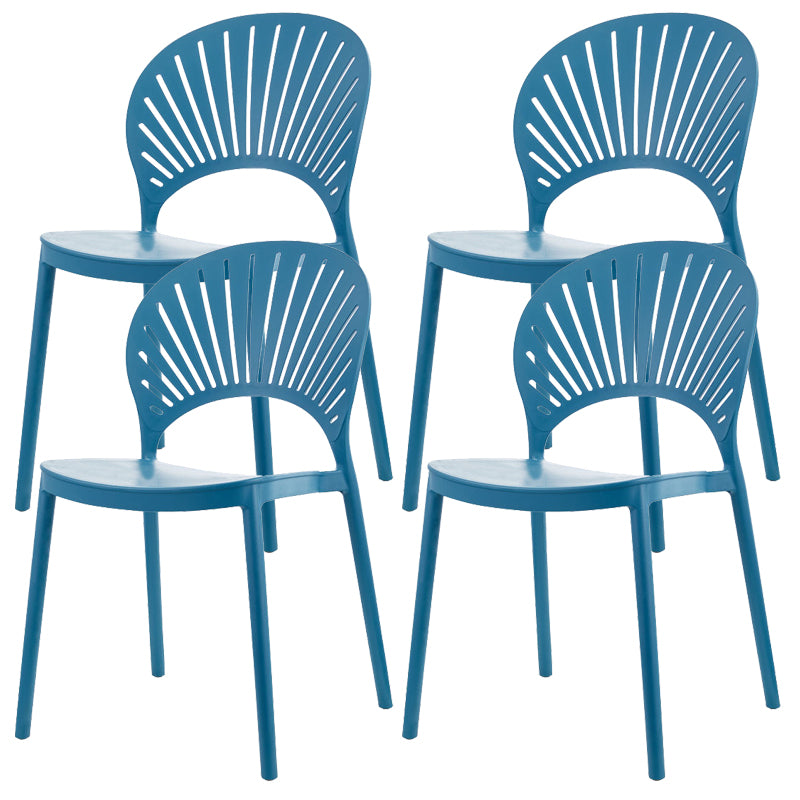 Plastic Dining Chair Modern Style Open Back Dining Side Chair