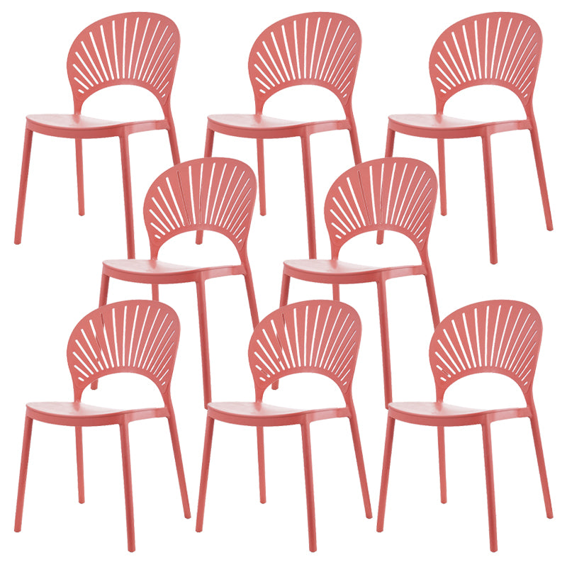 Plastic Dining Chair Modern Style Open Back Dining Side Chair