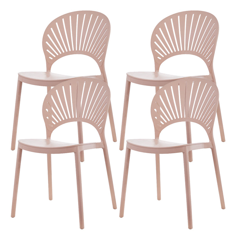 Plastic Dining Chair Modern Style Open Back Dining Side Chair