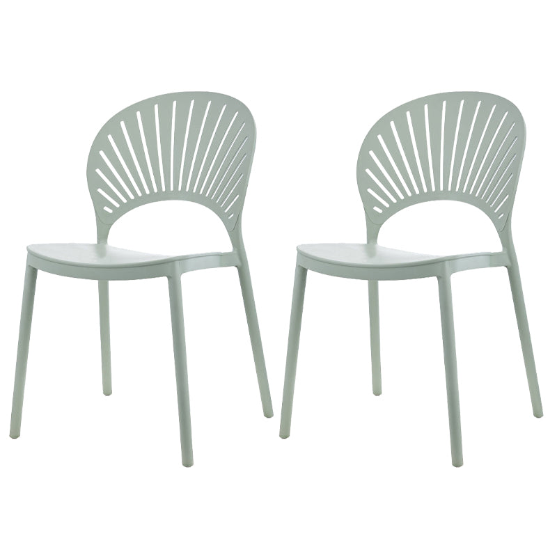 Plastic Dining Chair Modern Style Open Back Dining Side Chair