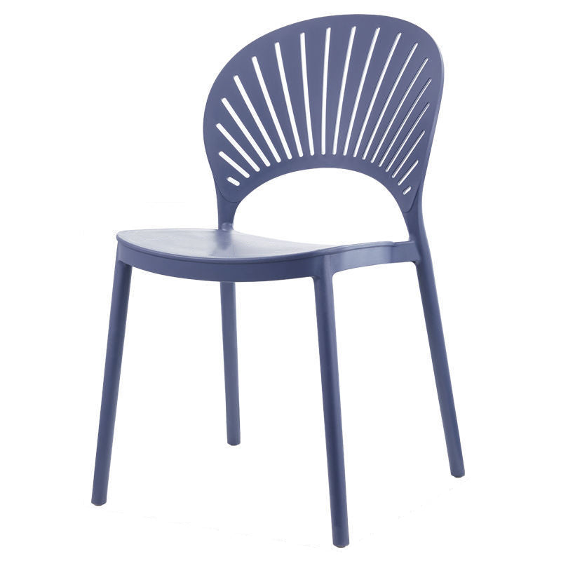 Plastic Dining Chair Modern Style Open Back Dining Side Chair
