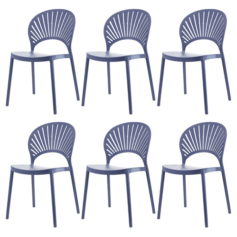 Plastic Dining Chair Modern Style Open Back Dining Side Chair