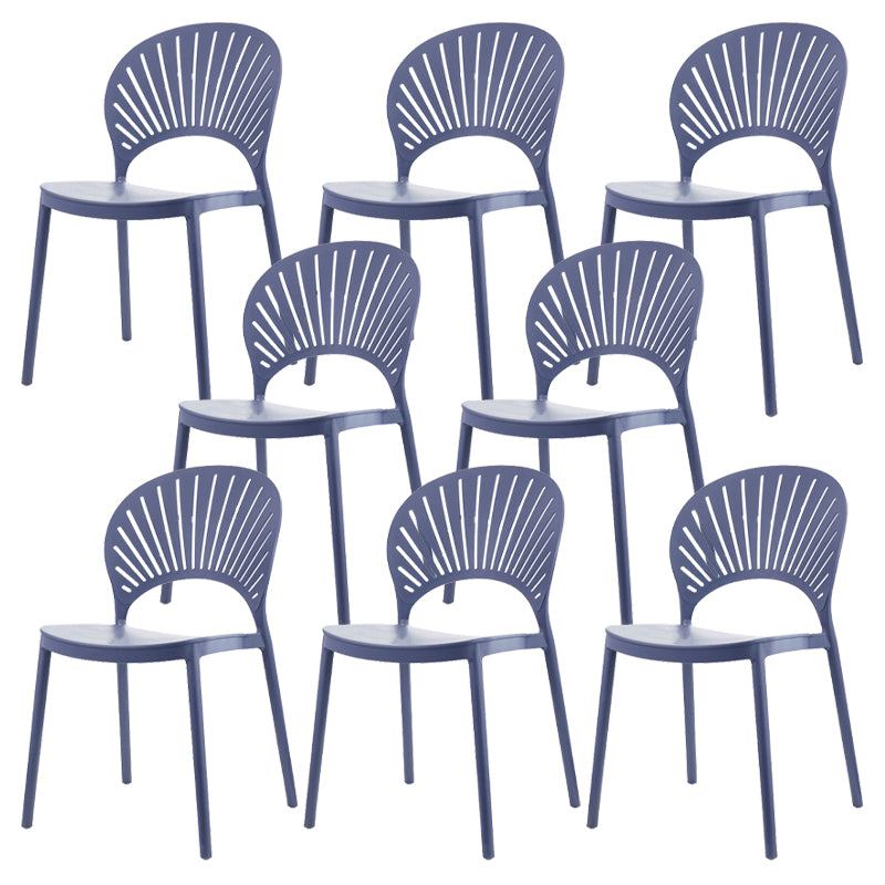 Plastic Dining Chair Modern Style Open Back Dining Side Chair