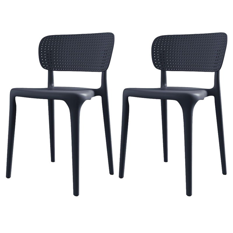 Kitchen Plastic Dining Chair Modern Style Open Back Side Chair
