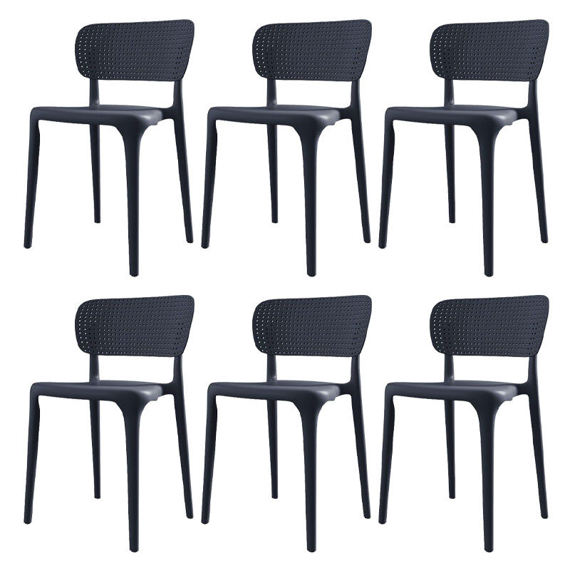 Kitchen Plastic Dining Chair Modern Style Open Back Side Chair