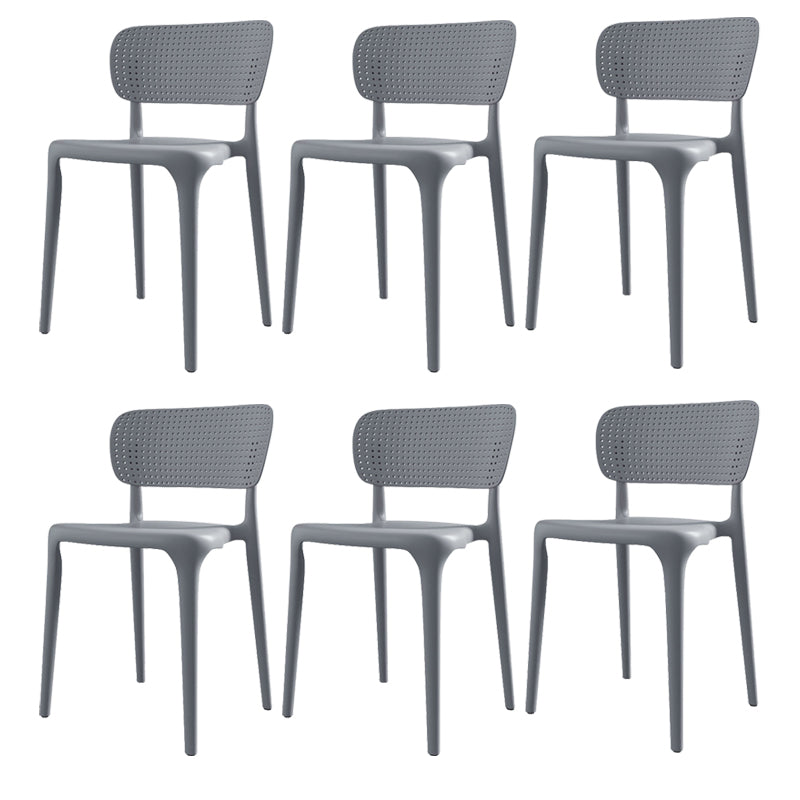 Kitchen Plastic Dining Chair Modern Style Open Back Side Chair